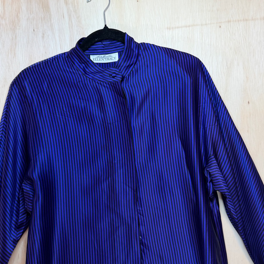 Ellen Tracy 100% Silk button up shirt sz 14